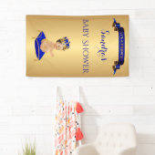 Little Prince Royal Blue Cup Spoon Pillow Banner (Insitu)