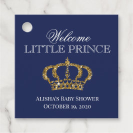Little Prince Royal Blue und Gold Baby Dusche Geschenkanhänger