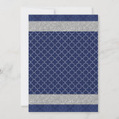 Little Prince Royal Blue und Silver Baby Dusche Einladung (Rückseite)