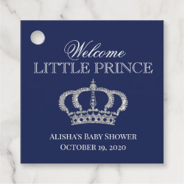 Little Prince Royal Blue und Silver Baby Dusche Geschenkanhänger