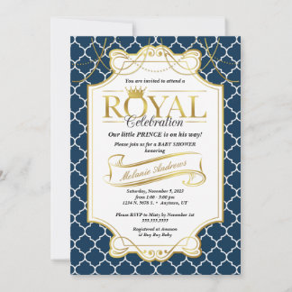 Little Prince Royal Celebration Baby Shower Einlad Einladung