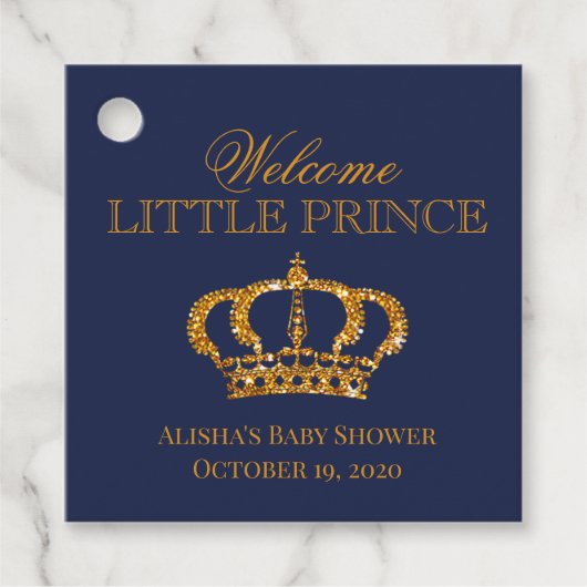 Little Prince Royal Crown Navy Blue Geschenkanhänger (Vorderseite)
