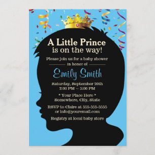 Little Prince Silhouette Confetti Boy Babydusche Einladung