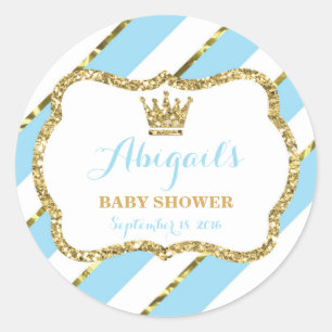 Little Prince Sticker, Baby Blue, Imitate Glitzer Runder Aufkleber