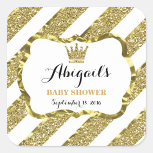 Little Prince Sticker, Imitate Gold Glitzer & Foil Quadratischer Aufkleber