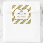 Little Prince Sticker, Imitate Gold Glitzer & Foil Quadratischer Aufkleber (Tasche)