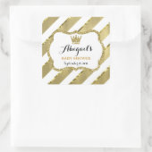 Little Prince Sticker, Imitate Gold Glitzer & Foil Quadratischer Aufkleber (Tasche)