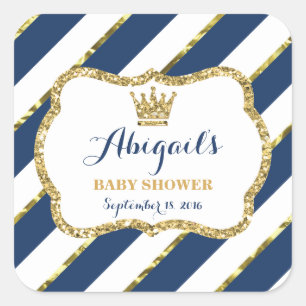 Little Prince Sticker, Navy Blue, Imitate Glitzer Quadratischer Aufkleber