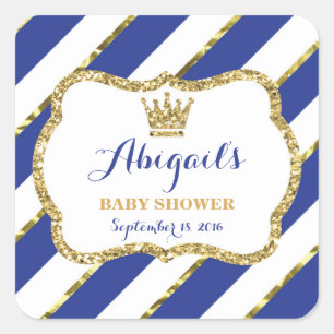 Little Prince Sticker, Royal Blue Imitats Glitzer Quadratischer Aufkleber