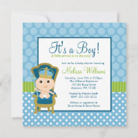 Little Prince Throne Polka Dot Boy Baby Dusche