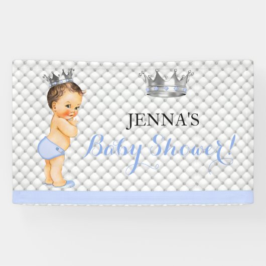 Little Prince Vintag Baby Boy Crown Banner (Horizontal)