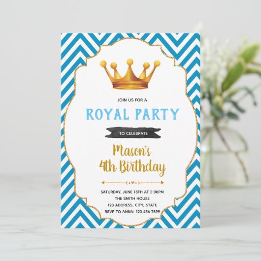 Little Prince zum Geburtstag Einladung (Stehend Vorderseite)