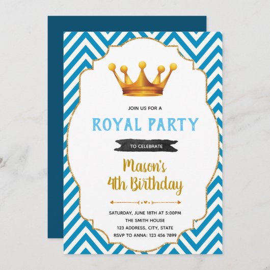 Little Prince zum Geburtstag Einladung (Vorne/Hinten)