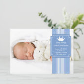 Little Princes CROWN FOTO Geburtshaus Ankündigung (Stehend Vorderseite)