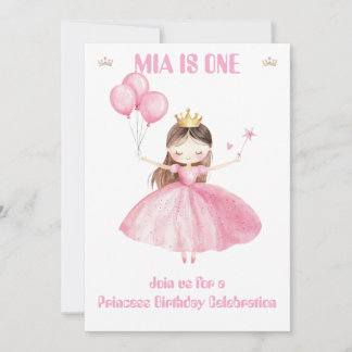 Little Princess 1st Birthday Invitation Girls 👑 Einladung