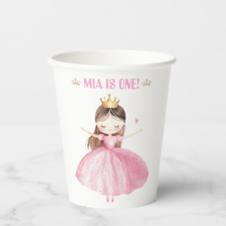 Little Princess 1st Birthday Paper Cups Girl Pappbecher