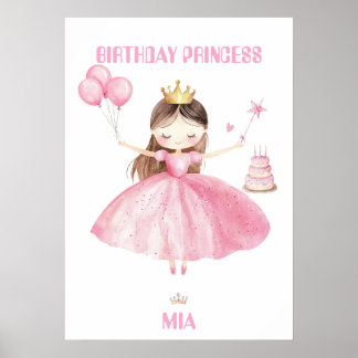 Little Princess 1st Birthday Poster Girl Custom