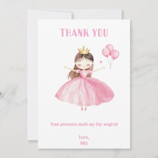 Little Princess 1st Birthday Thank You Card Girl Dankeskarte (Vorderseite)