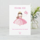 Little Princess 1st Birthday Thank You Card Girl Dankeskarte (Stehend Vorderseite)