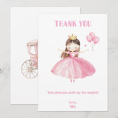 Little Princess 1st Birthday Thank You Card Girl Dankeskarte (Vorne/Hinten)