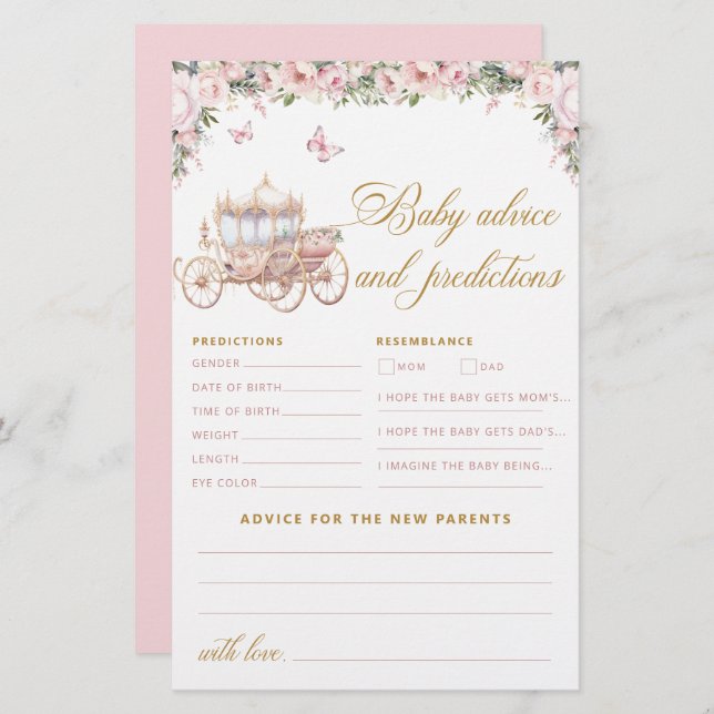 Little Princess Baby Duschberatung & Vorhersagen (Vorne/Hinten)