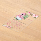Little Princess, Baby Flamingo Floral Baby Dusche Acryleinladungen (Ablage )