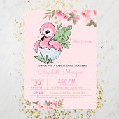 Little Princess, Baby Flamingo Floral Baby Dusche Einladung