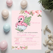Little Princess, Baby Flamingo Floral Baby Dusche Einladung