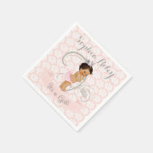 Little Princess Baby Girl Blush Pink & Silver Serviette (Ecke)
