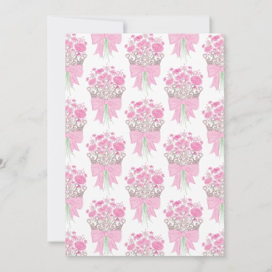 Little Princess Baby Girl Dusche Silberkrone Einladung (Rückseite)