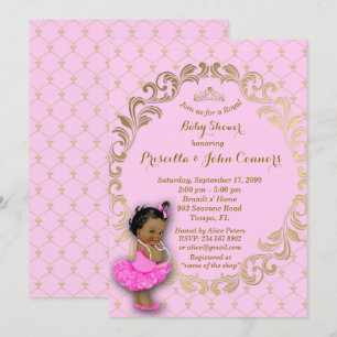 Little Princess Baby Shower Einladung, Gold, Rosa Einladung