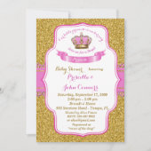 Little Princess Baby Shower Einladung, Gold, Rosa Einladung (Vorderseite)