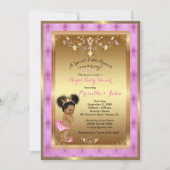 Little Princess Baby Shower Einladung, Rosa, Gold Einladung (Vorderseite)