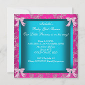 Little Princess Baby Shower Girl Aquamarin Blue Pi Einladung (Rückseite)