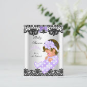 Little Princess Baby Shower Girl Lila White 2 Einladung (Stehend Vorderseite)