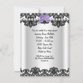 Little Princess Baby Shower Girl Lila White 2 Einladung (Rückseite)