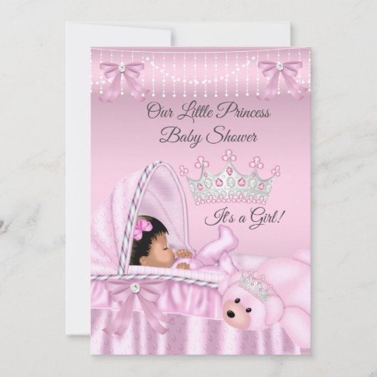 Little Princess Baby Shower Girl pink Ethnic Einladung (Vorderseite)