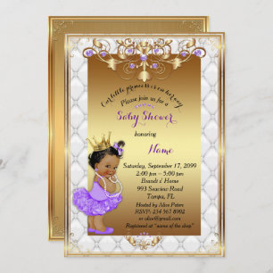 Little Princess, Baby Shower Invitation, Gold Einladung