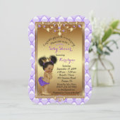 Little Princess, Baby Shower Invitation, Karo Einladung (Stehend Vorderseite)