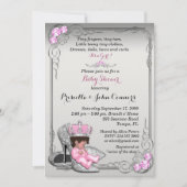 Little Princess Baby Shower Invitation, Silber Einladung (Vorderseite)