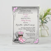 Little Princess Baby Shower Invitation, Silber Einladung (Stehend Vorderseite)