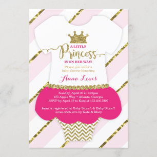 Little Princess Baby Shower Invite, Imitate Glitze Einladung
