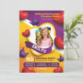 Little Princess Birthday Invite – Fairytale Crown  Einladung (Stehend Vorderseite)