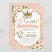 Little Princess Blush Bloral Royal Baby Dusche Einladung (Vorne/Hinten)