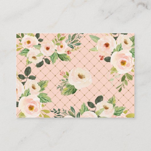 Little Princess Blush Floral Baby's Library Begleitkarte (Rückseite)