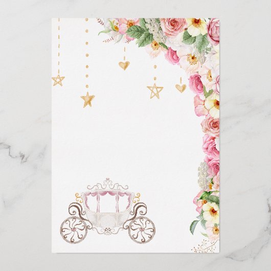 Little Princess Castle Babydusche Märchen Folieneinladung (Rückseite)