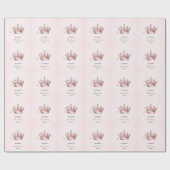 Little Princess Crown Pearls Dots Baby Shower Geschenkpapier (Flach)