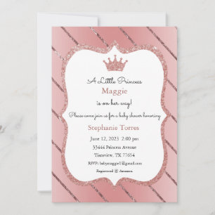 Little Princess Einladung, Rose Gold Einladung