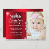 Little Princess Einladung zum ersten Geburtstag (Vorne/Hinten)