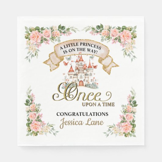 Little Princess Fairy Tale Castle Girl Babydusche Serviette (Vorderseite)